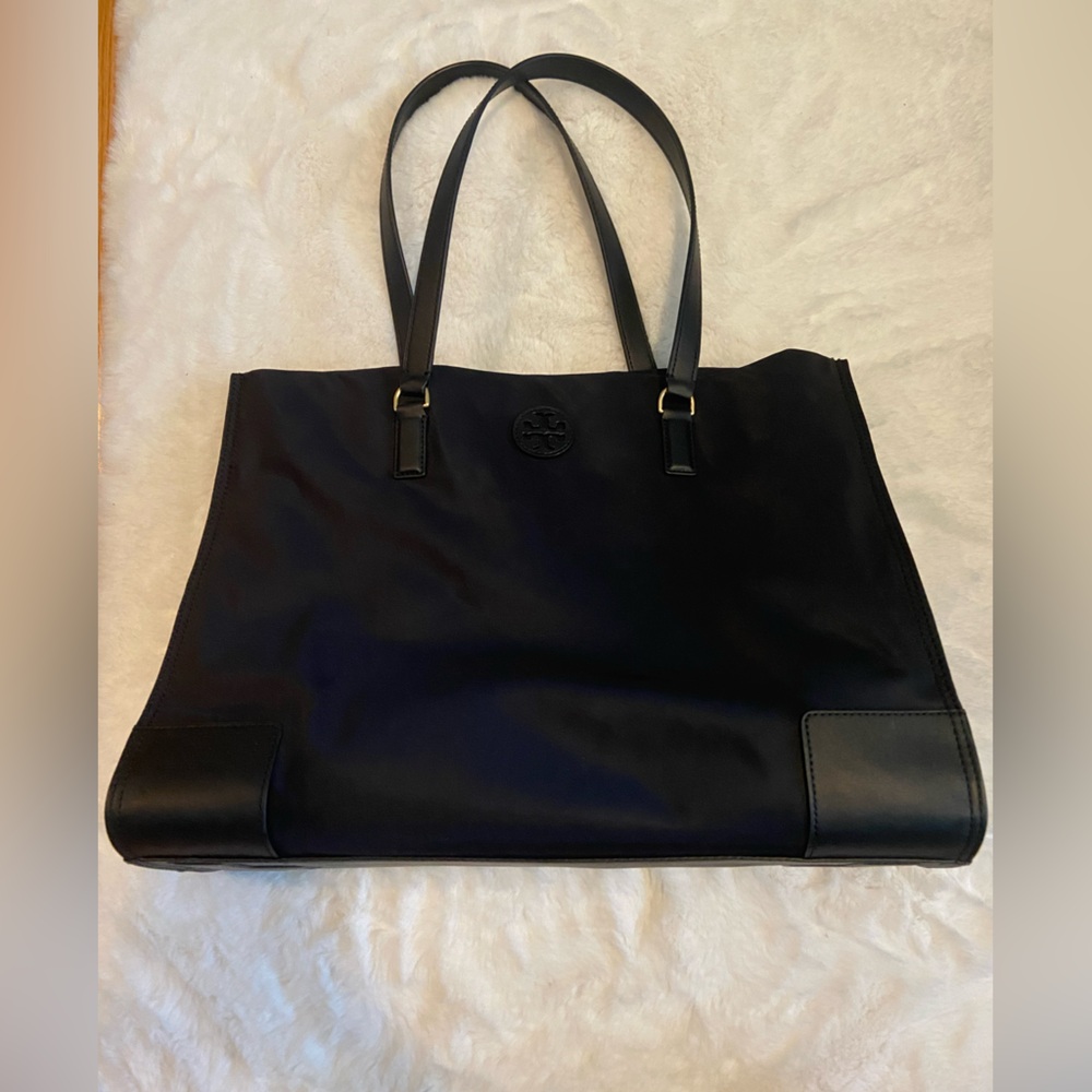 Tory Burch Large Ella Nylon Tote In Black